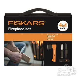 Набор подарочный туристический Fiskars Fireplace Set (топор Х5 + нож K40 + точилка Xsharp) 1025441