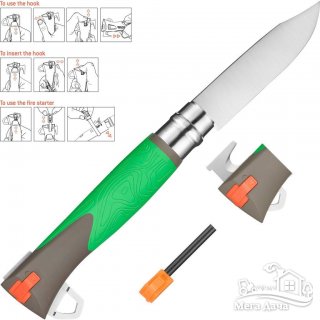 Складной нож Opinel (опинель) №12 Inox Explore Green (001899)