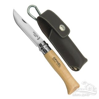 Складной нож Opinel (опинель) Inox №8 VRN с чехлом в пенале (001089 )
