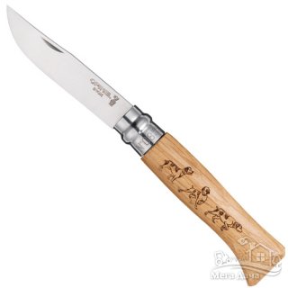 Нож Opinel (опинель) №8 собака 001622 (дуб)