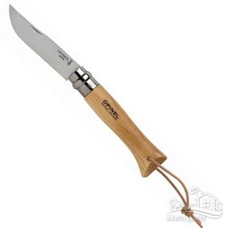 Туристический нож Opinel (опинель) Inox №8 VRI бук + темляк (001321)